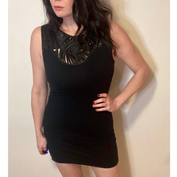 Topshop Black Strappy Bodycon Mini Dress